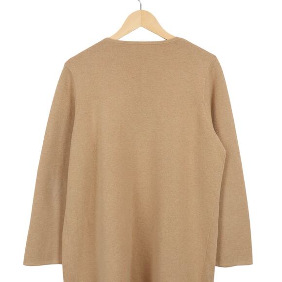 J.Crew Juliette Merino Wool Blend Collarless Sweater-Blazer In Camel Size Large - Picture 7 of 9